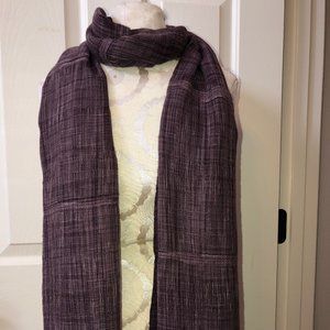 ESKANDAR purple cashmere scarf lightweight fringe